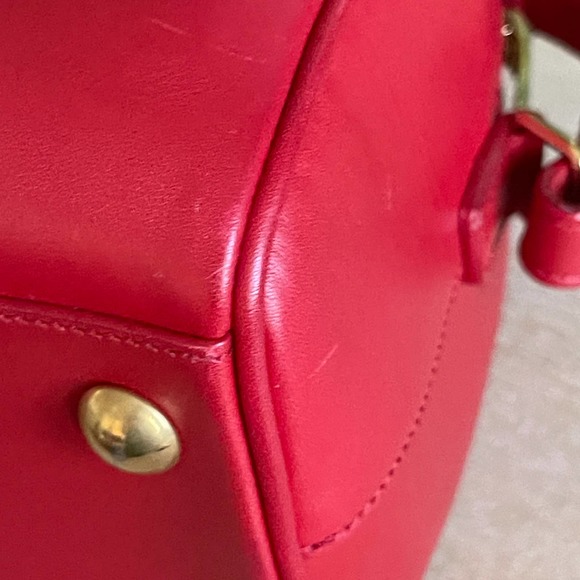 Saint Laurent Boston Bag Crossbody Red Smooth - Picture 8 of 15